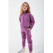 Blue Girl Collar Zipper Tracksuit