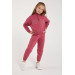 Blue Girl Collar Zipper Tracksuit