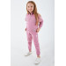 Blue Girl Collar Zipper Tracksuit