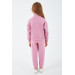 Blue Girl Collar Zipper Tracksuit