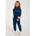 Blue Girl Collar Zipper Tracksuit