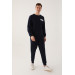 Whatever Navy Blue Men's Long Sleeve Pajama Set