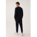 Whatever Navy Blue Men's Long Sleeve Pajama Set