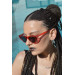 Women Red Transparent Sunglasses