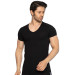 Tolin 3 Pack Cotton Black Mens Jersey Vneck Undershirt