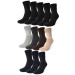 Tolin Mens 12 Pack Mixed Color Bamboo Diabetic Sugarfree Elastic Breathable Socks Set