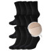 Tolin Mens 12 Piece Black Bamboo Diabetic Non Squeezing Elastic Breathable Socks Set