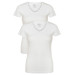 Womens White 2 Piece Short Sleeve Single Jersey Lycra Vneck Undershirt