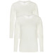 Tolin Womens Cream 2 Piece Long Sleeve Cotton Lycra Undershirt