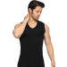 Tolin Sleeveless Bodysuit Mens Black Vneck Cotton Lycra Undershirt