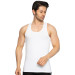 Men's White Cotton Lycra Sports Undershirt, 12 Pieces