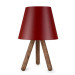 Modern Wooden Lamp With Three Legs With A Burgundy Pvc Head