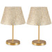 Metal Leg Double Lampshade Table Lamp Gold