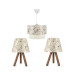 3 Piece Chandelier And Lampshade Set Olive Branch Pattern Suede Fabric
