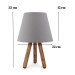 Pendant Lamp And Wooden Leg Lampshade Anthracite Fabric Triple Chandelier Set