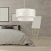 Single Pendant Lamp Cream Color Branched Pattern Bedroom