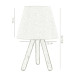 Chandelier And Lamp Set With A White Fabric Head And Wooden Legs