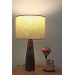 Walnut Wood Lamps With A Light Pink Fabric Head