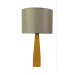 Beige Fabric Lamp With Yellow Wooden Leg