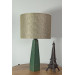 Beige Fabric Lamp With Green Wooden Leg