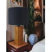 Black Wood Fabric Table Lamp