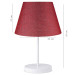 White Metal Body Lampshade Red Fabric Conical Head