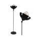 Movable Head Floor Lamp Metal Caged Black Mica Head Corner Lamp