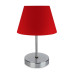 Northern Chrome Body Lampshade Red Fabric