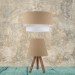 Chandelier And Tripod Wooden Leg Lampshade Double Set