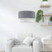 Pastel Gray Tone Fabric Pendant Lamp Chandelier Living Room Bedroom Entrance