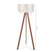 Practical Wooden Tripod Footed Cream Branched Head Floor Lamp