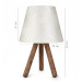 Modern Wooden Lamp With Three Legs With A Cream Pvc Head
