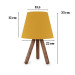 Modern Wooden Lamp With Three Legs With A Yellow Fabric Head