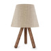 Modern Wooden Lamp With Three Legs With A Beige Pvc Head