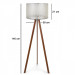 Wooden Three Legged Tripod Floor Lamp Cream Head Corner Lamp