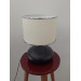 Black Desk Lamp With Cream Head And Silver Ribbon