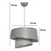 Gray And Silver Fabric Chandelier With Asymmetric Pattern