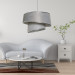 Gray And Silver Fabric Chandelier With Asymmetric Pattern