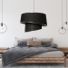 Black And Silver Fabric Chandelier With Asymmetric Pattern