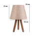 Wooden Lamp With Three Legs And A Pink Fabric Head