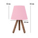 Wooden Lamp With Three Legs And A Pink Cloth Head