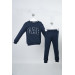 2 5 Years Crew Neck Gap Embroidered Double Suit Navy Blue