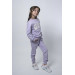 2 5 Years Old Crew Neck Embroidered Double Suit Purple