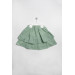 3 6 Years Old Girl Crew Neck Skirt Suit Green