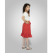 5 8 Years Old Girl Square Collar Skirt Suit Red