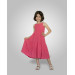 7 10 Years Old Girl's Strappy Gathered Dress Fuchsia