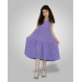 7 10 Years Old Girl's Strappy Gathered Dress Purple