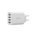 White 5 Volt 4 Usb Smart Port 2.4A Home Charger Adapter