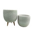 Home Decoration Accessory White Granite Soil Flower Pot Set Of Two Without Stands
