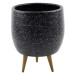 Accessory Black Granite Soil Pot Planter Living Room Flower Pot With 3 Legs
